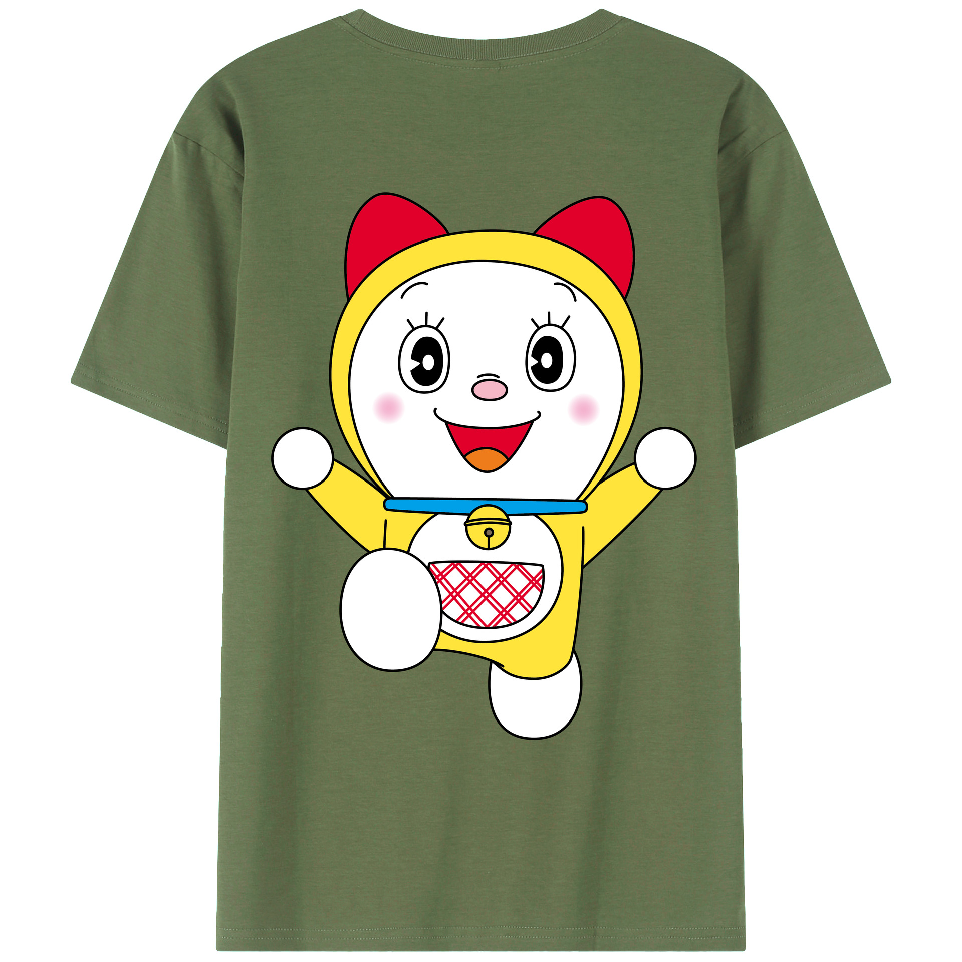 （画像用） ドラえもん ドラミ Doraemon Dorami 綿100％ メンズ半袖Tシャツ（バックプリント） 通気性
